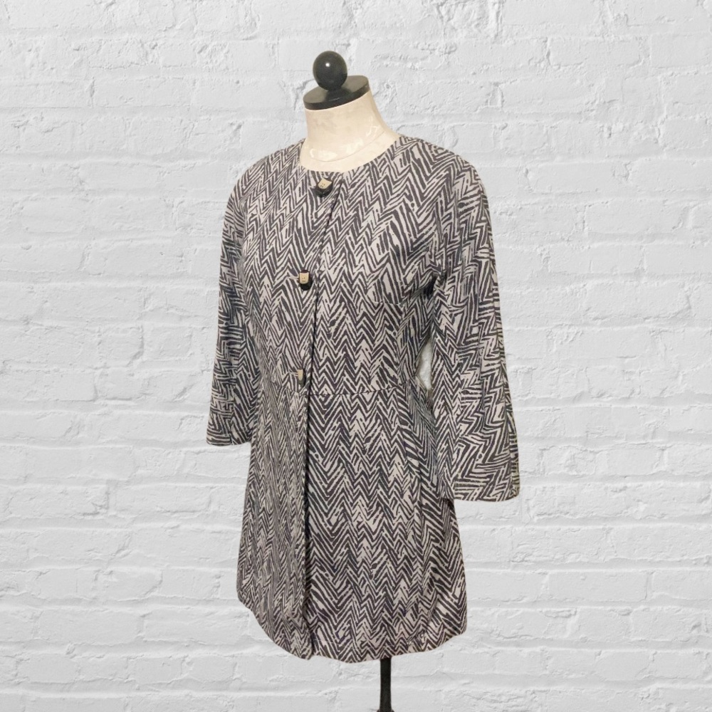 Cabi #3430 Zig Zag Fitted Coat Gray White Size XS - Picture 5 of 12